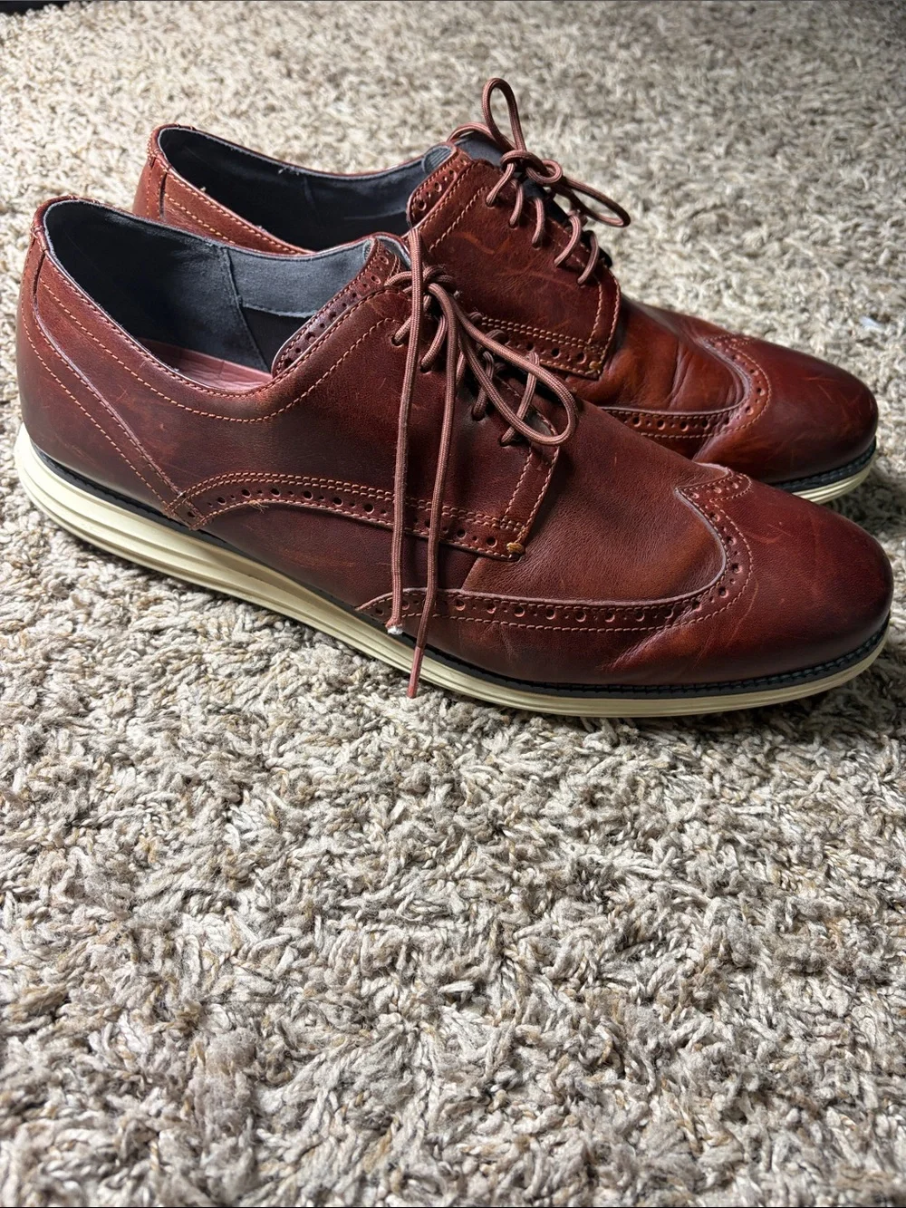 Cole Haan OriginalGrand Men’s Brown Leather Wingtip Oxford Brogue Shoes C35624